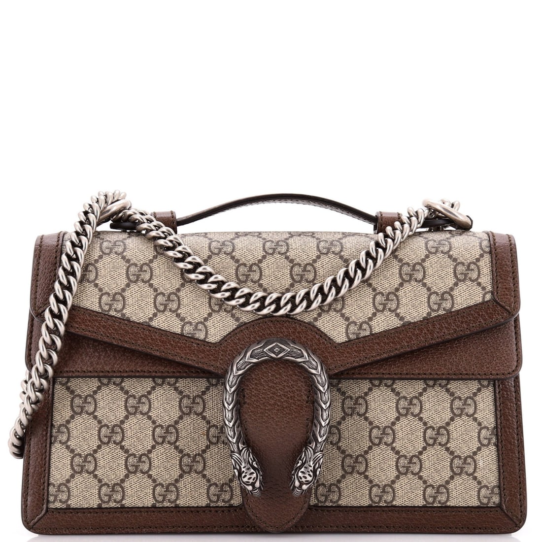 Small Gucci Dionysus Top Handle Chain Bag GG Coated Canvas (1 of 6)