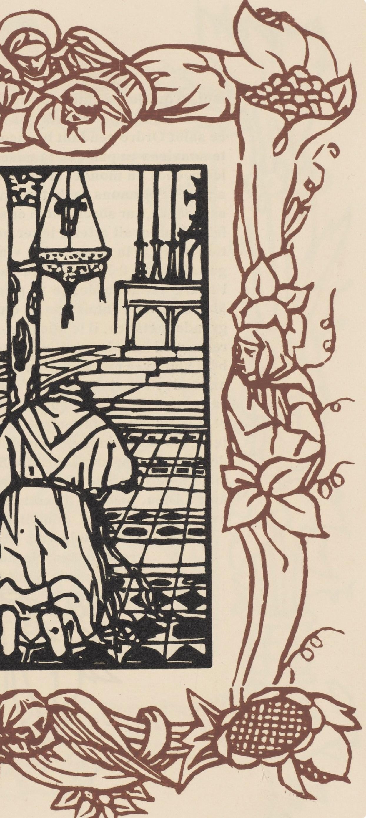 Woodcut - mile Bernard - Composition (Morane - No. 100) - Les Petites Fleurs de St. Franoise - 6