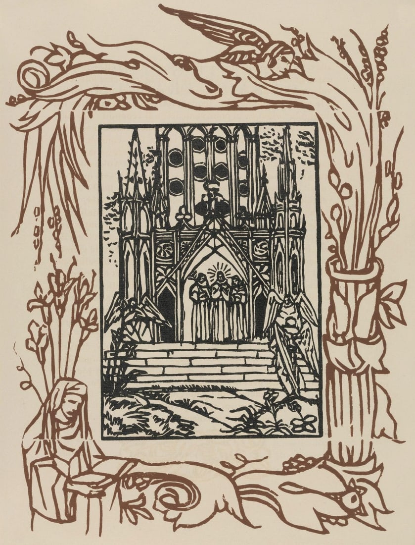 Woodcut - mile Bernard - Composition (Morane - No. 100) - Les Petites Fleurs de St. Franoise (1 of 10)