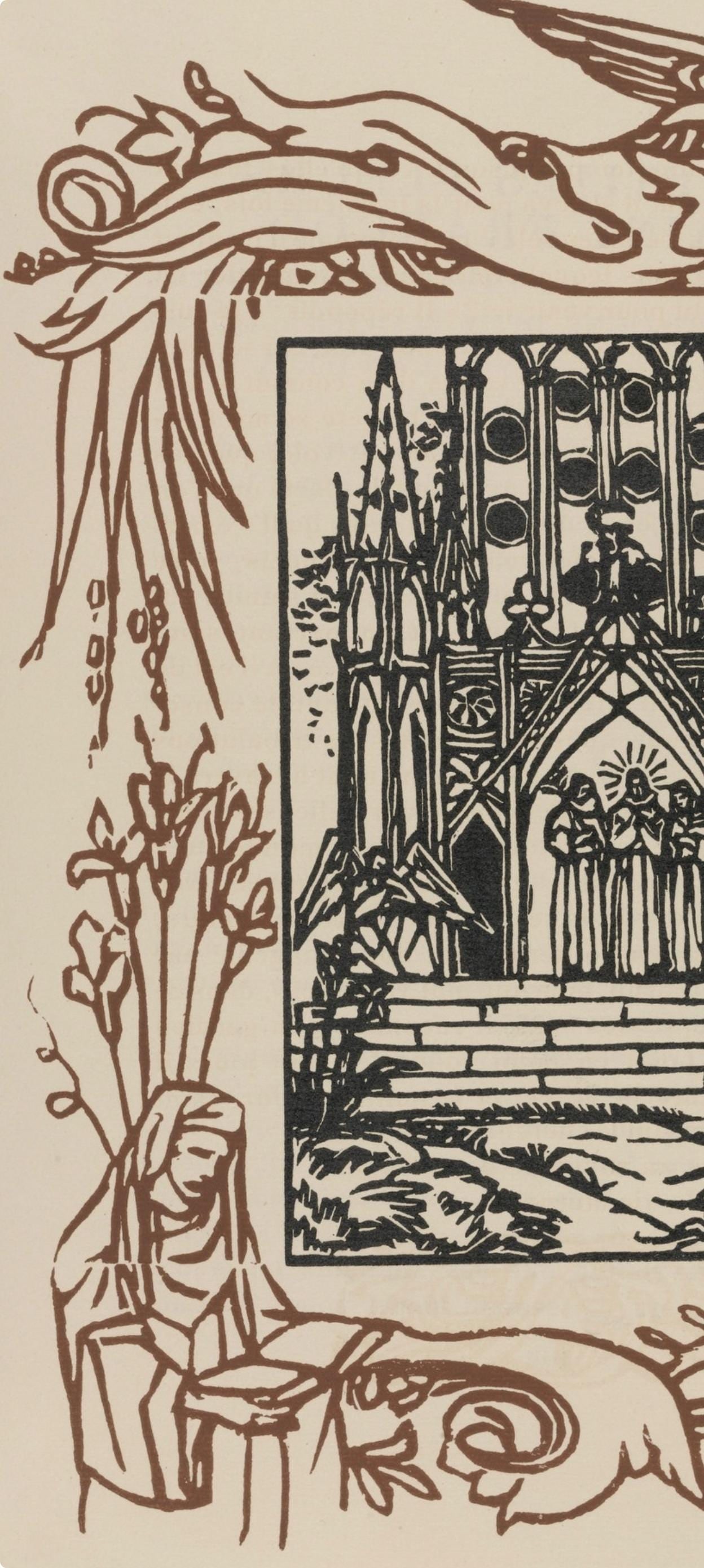Woodcut - mile Bernard - Composition (Morane - No. 100) - Les Petites Fleurs de St. Franoise - 5