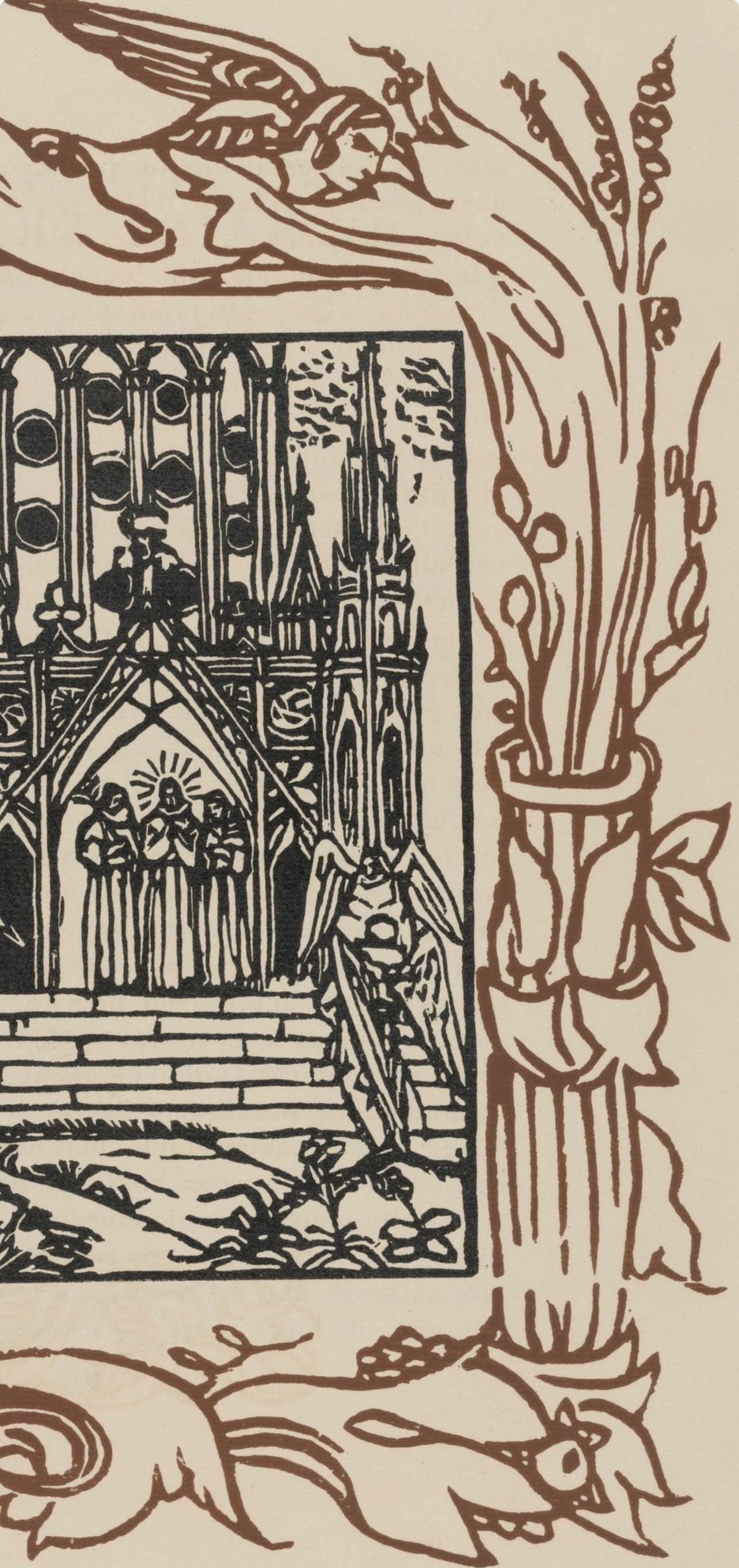 Woodcut - mile Bernard - Composition (Morane - No. 100) - Les Petites Fleurs de St. Franoise - 6