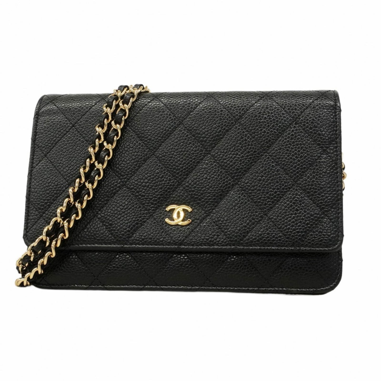 Calfskin Chanel Chain/ Shoulder Wallet Grained (1 of 10)
