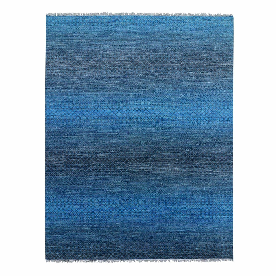 Rug 9'4"x12'1" Blue Pure Wool Densely Woven Hand Knotted Oriental (1 of 11)