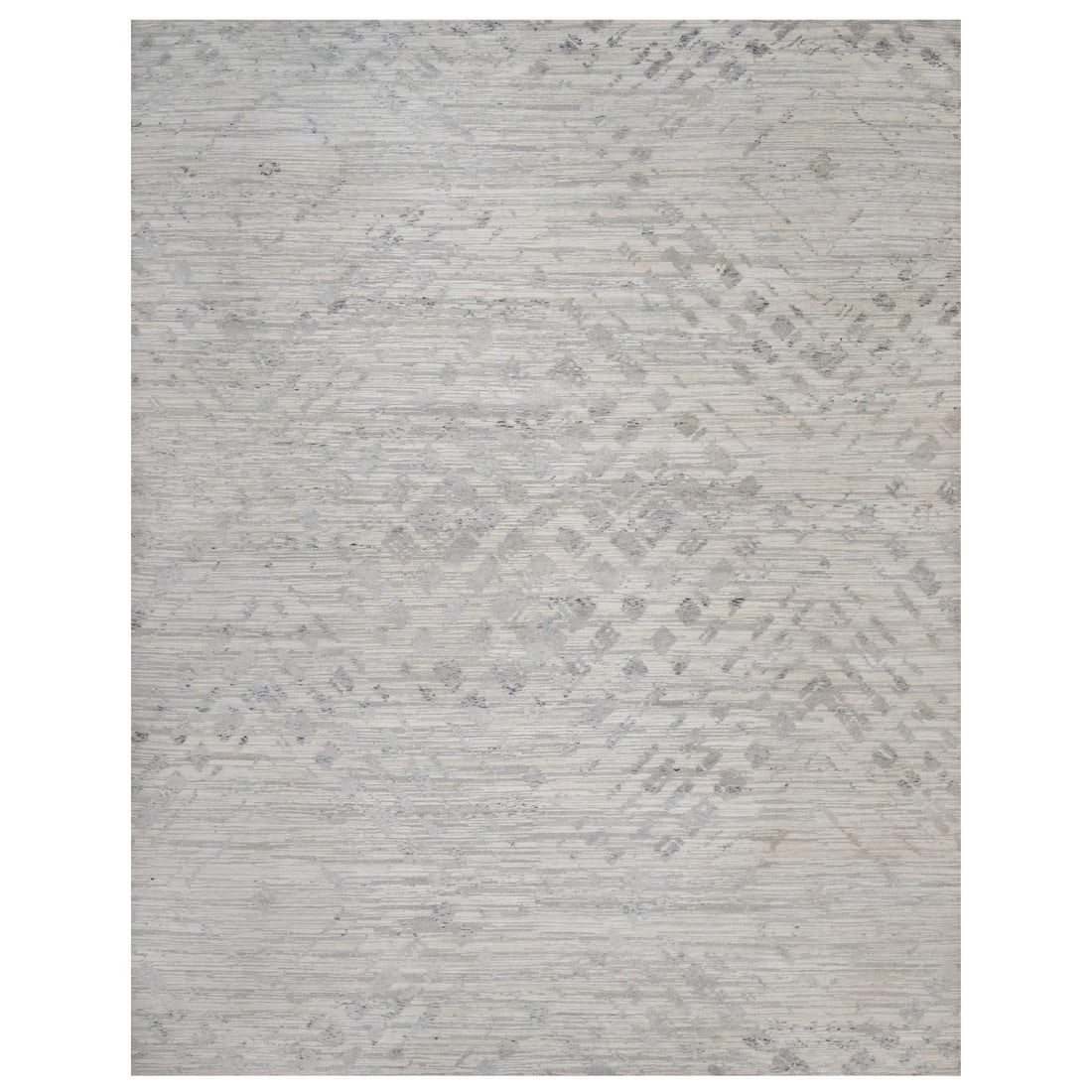 Wool 12'x15'3" Ivory XL Rug Modern Design Hand Knotted Undyed Natural (1 of 11)
