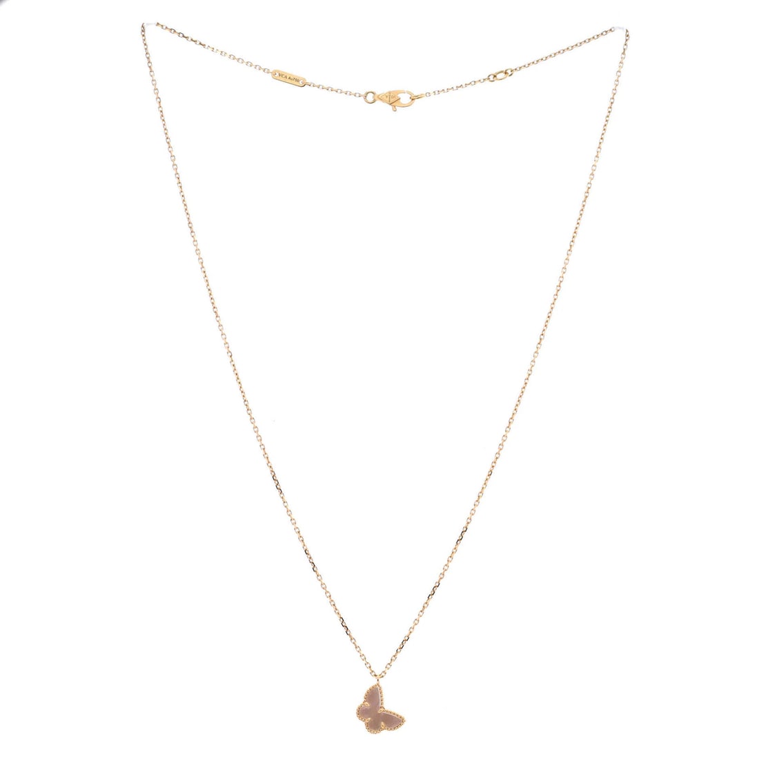 Gold Van Cleef & Arpels Sweet Alhambra Butterfly Pendant Necklace 18K Yellow - 3