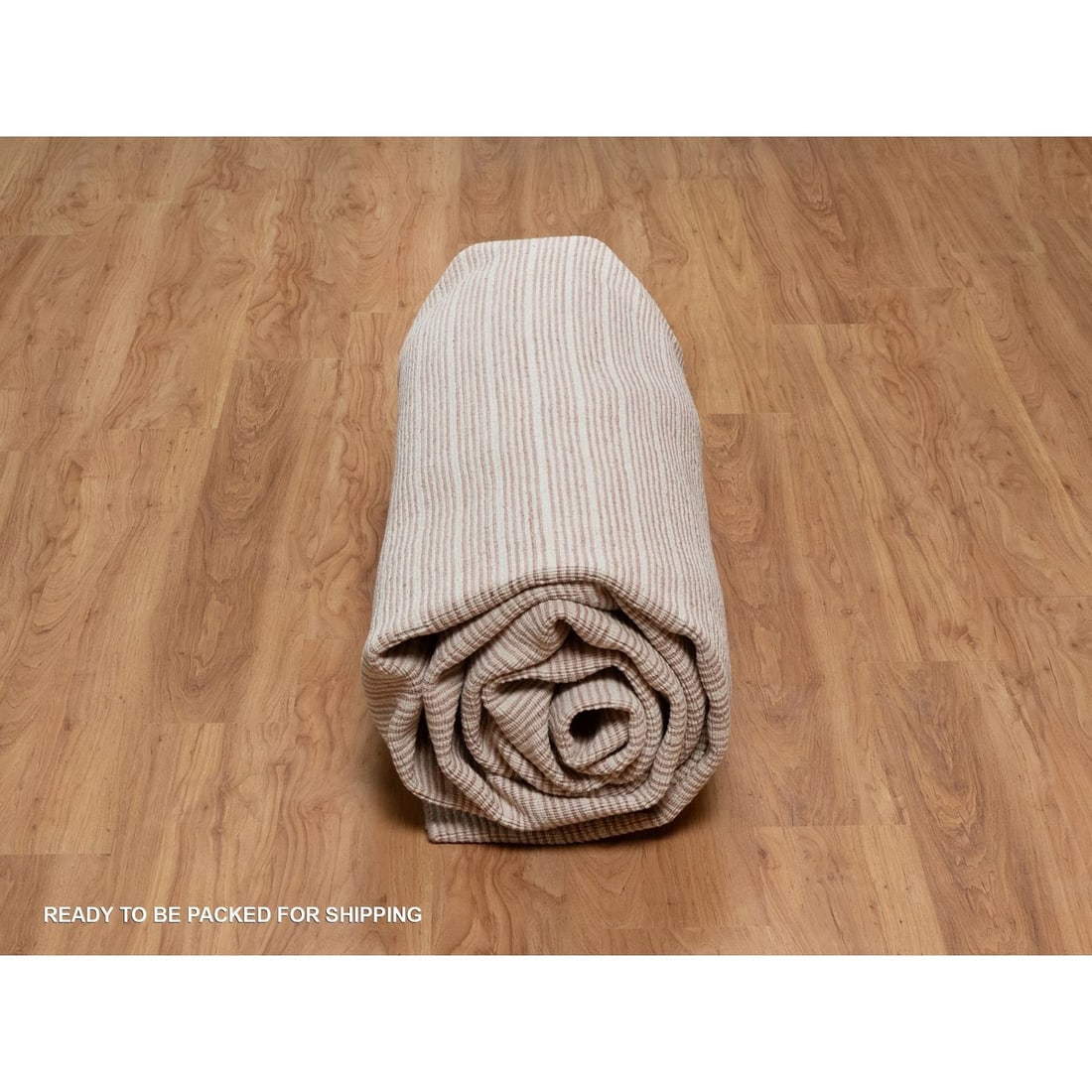 Rug 10'1"x14' Pink Pure Wool Modern Plain Decor Box Design Loomed Knotted - 9