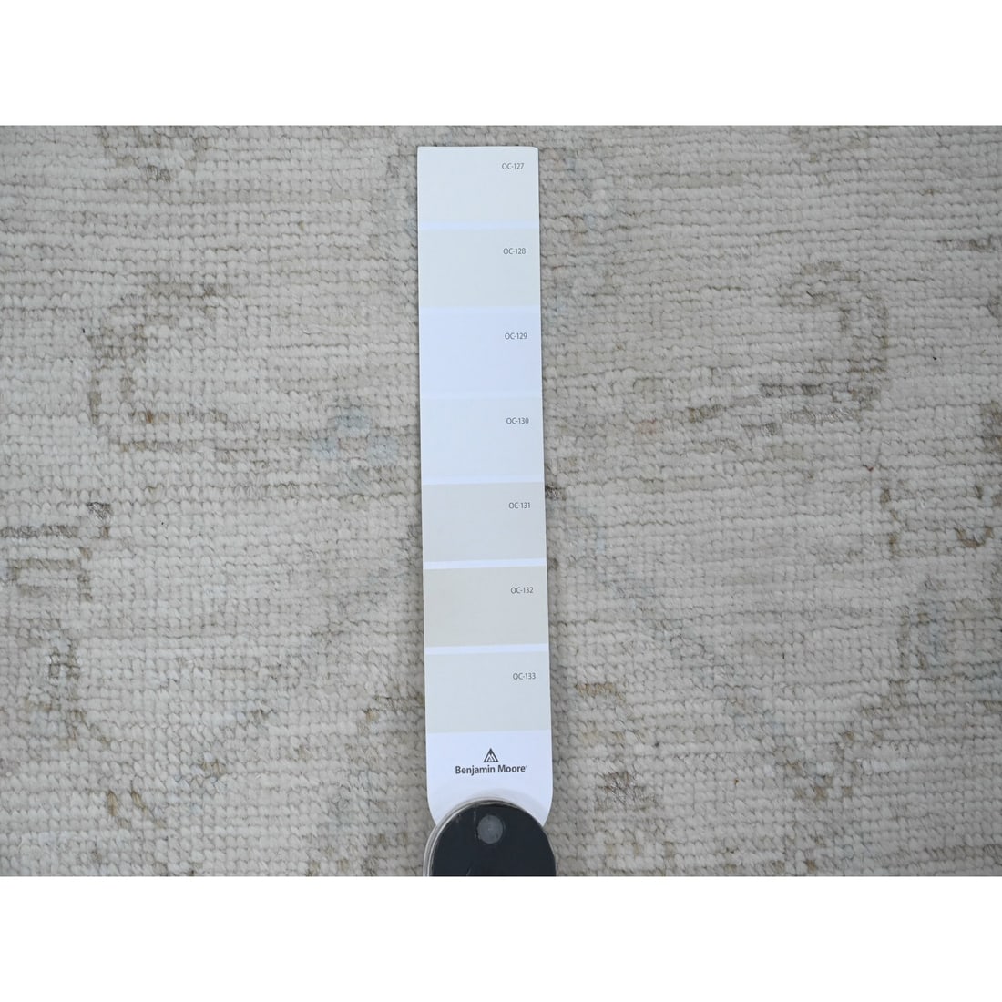 Rug 3'x9'5" White Hand Knotted Afghan Angora Oushak Vines Design All Wool - 3