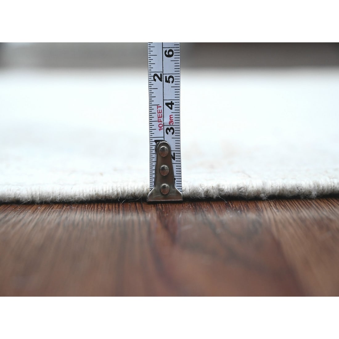 Rug 3'x9'5" White Hand Knotted Afghan Angora Oushak Vines Design All Wool - 5