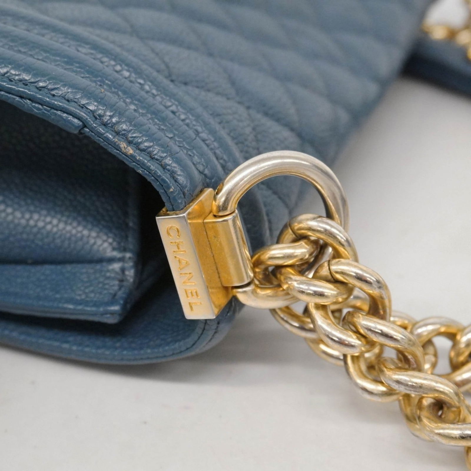 Calfskin Chanel Shoulder Bag Grained - 8