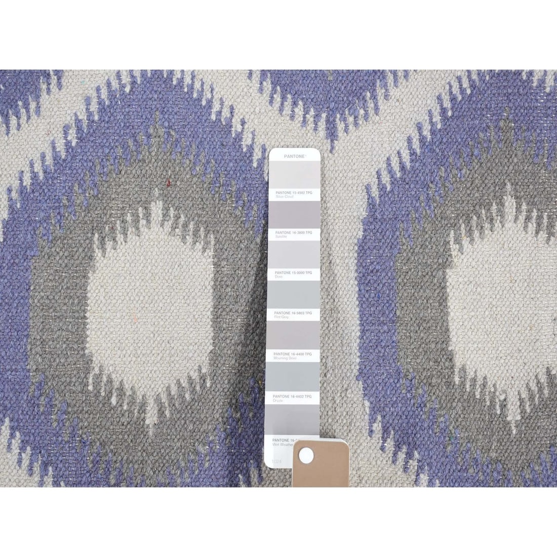 Rug 4'2"x6' Gray Hand Woven Kilim Geometric Design Flat Weave Pure Wool - 4