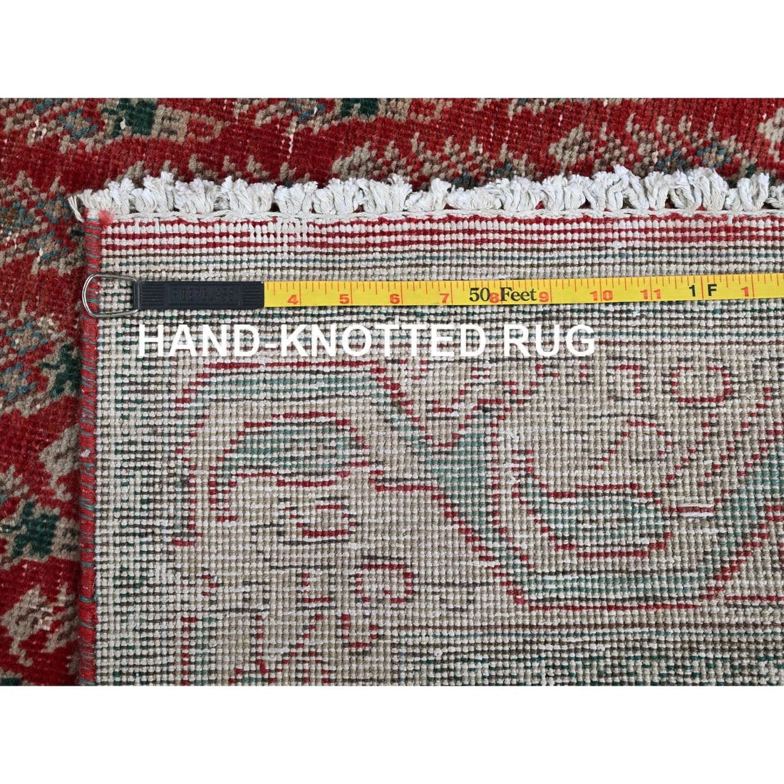 Rug 3'2"x12'4" Red Vintage Zoroastrian Tebraz Pure Wool Hand Knotted Runner - 7