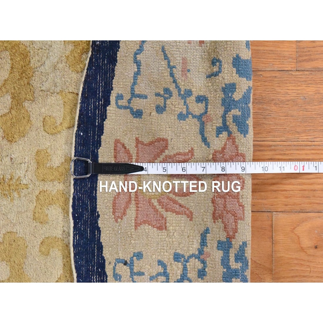 Rug 4'x6'9" Brown Antique Chinese Peking Oval Shape Wool Hand Knotted - 6