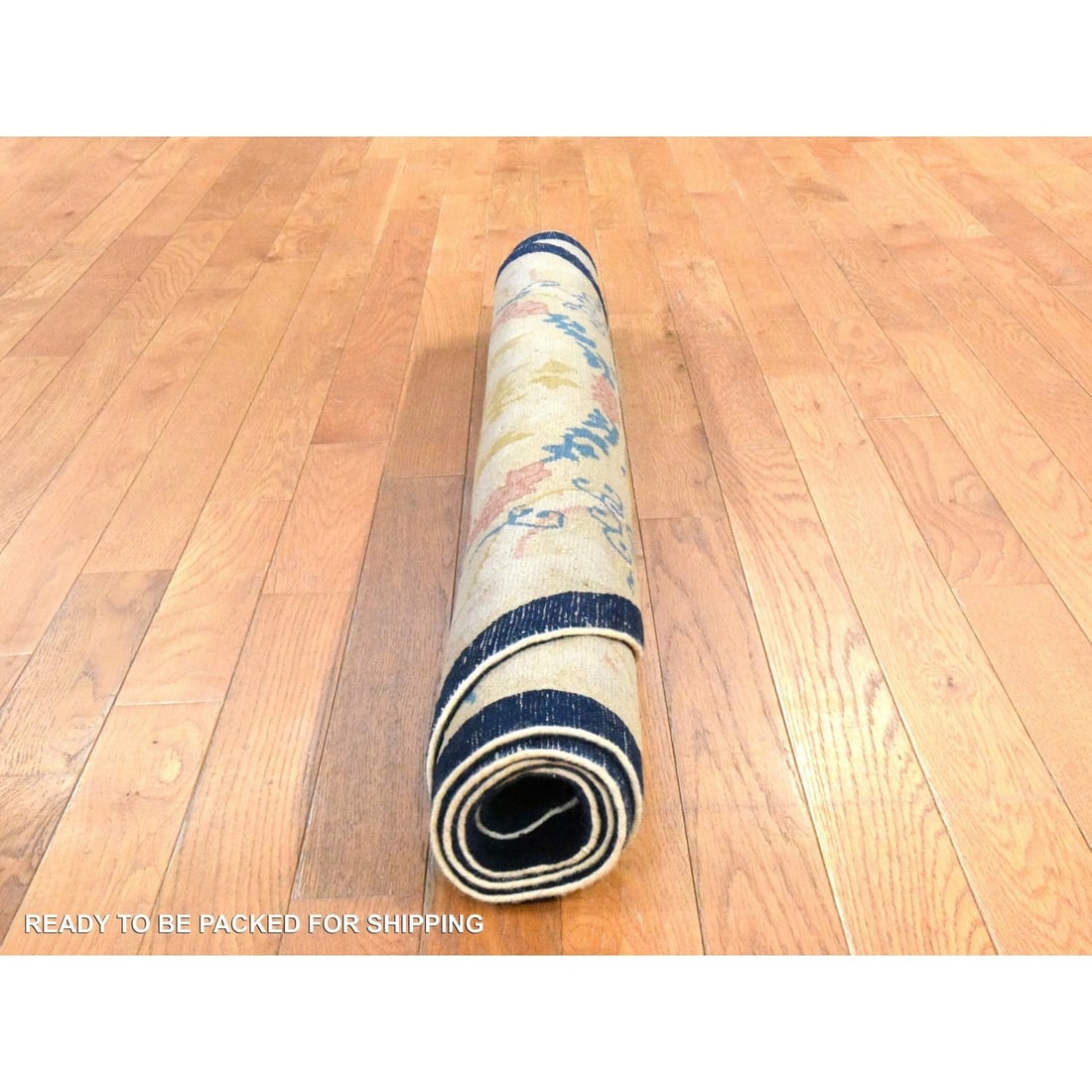 Rug 4'x6'9" Brown Antique Chinese Peking Oval Shape Wool Hand Knotted - 8