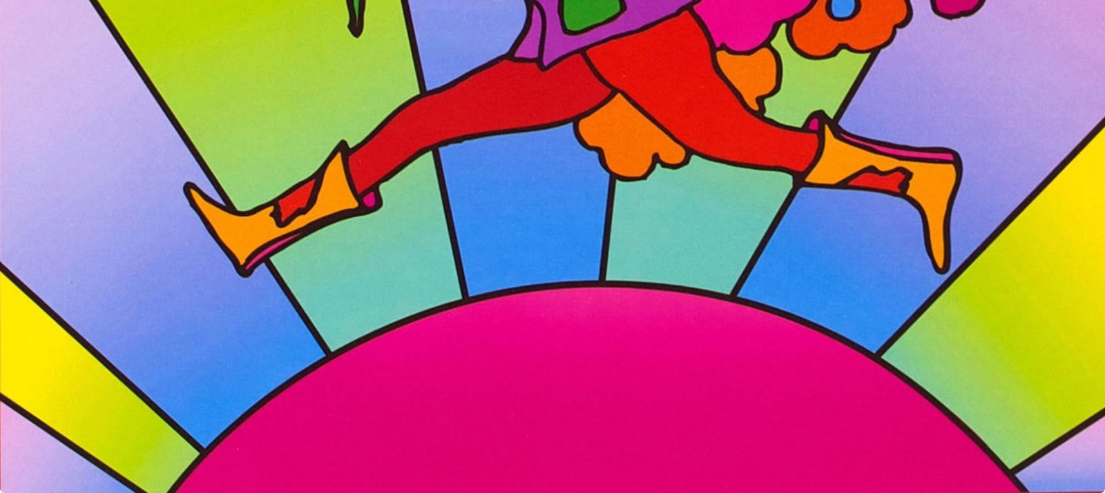 Official Lithograph - Peter Max - Flower Jumper over Sunrise - Version II - Hand Signed - 5