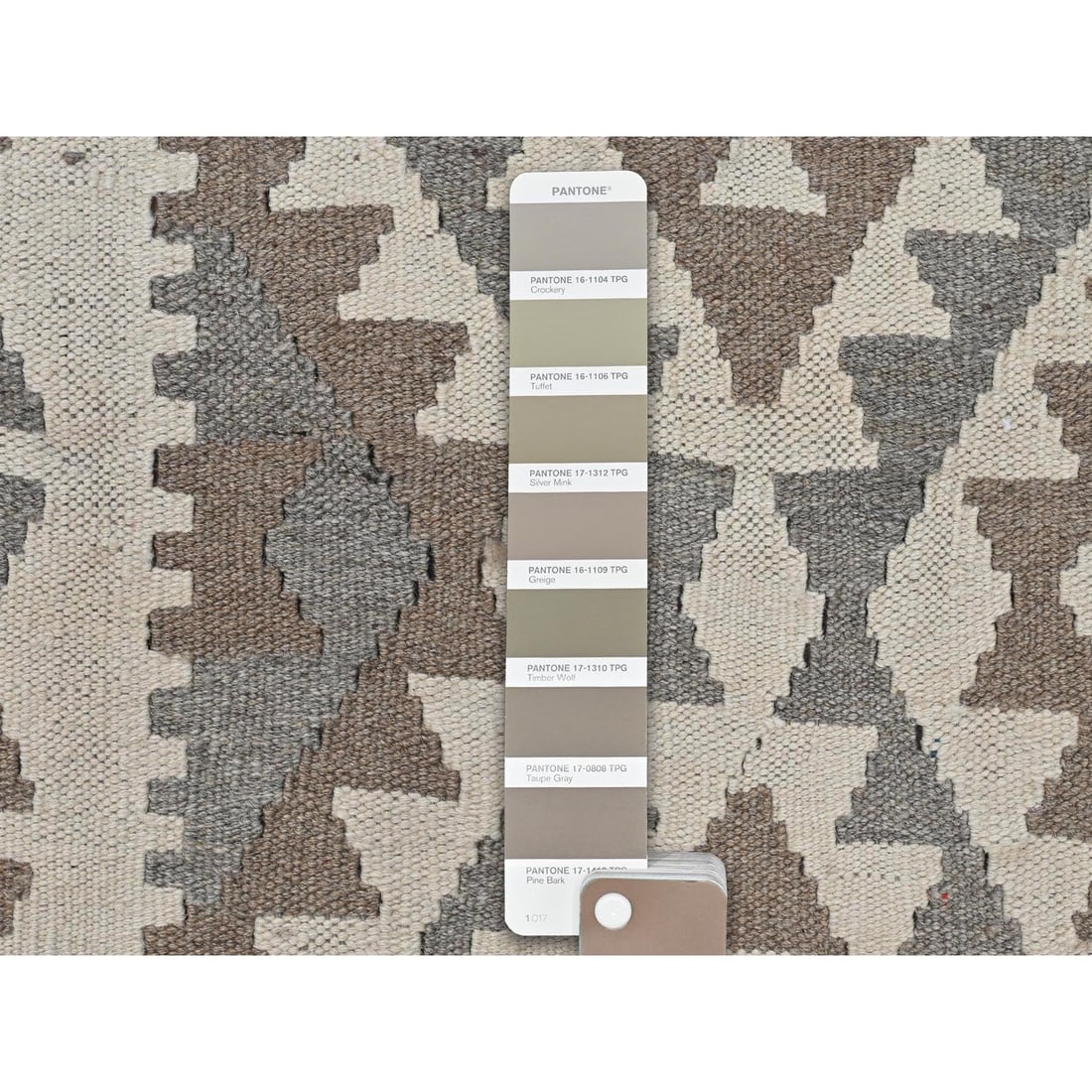 Rug 4'9"x6'5" Ivory Organic Wool Hand Woven Afghan Kilim Flat Weave - 4