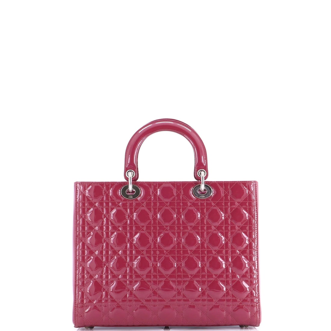 Large Christian Dior Lady Dior Bag Cannage Quilt Patent - 3