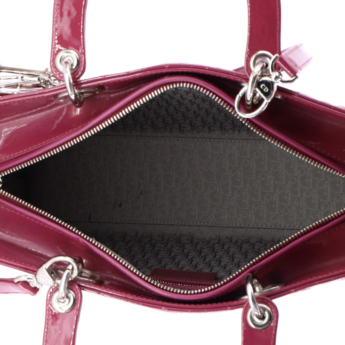 Large Christian Dior Lady Dior Bag Cannage Quilt Patent - 5