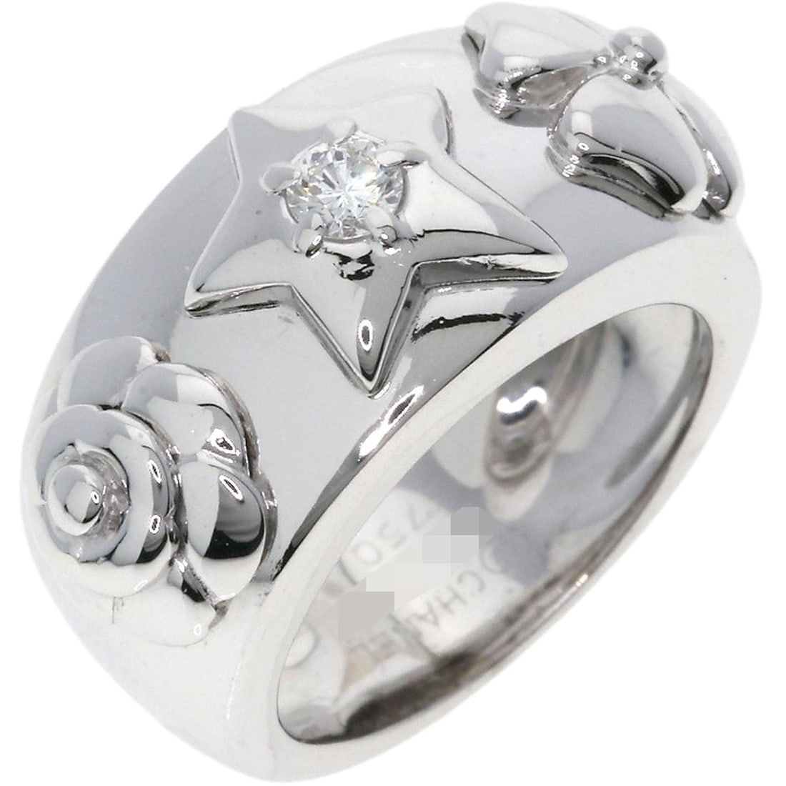 Gold CHANEL Three Symbols Diamond Ring K18 White - 2