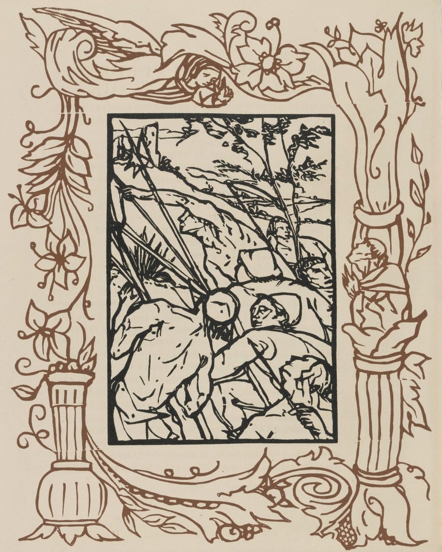 Woodcut - mile Bernard - Composition (Morane - No. 100) - Les Petites Fleurs de St. Franoise (1 of 9)