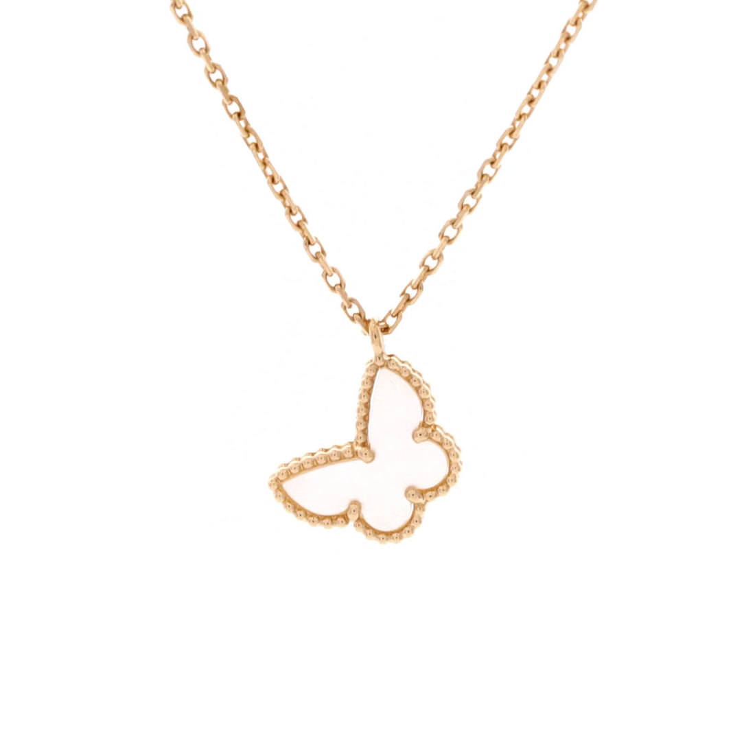 Gold Van Cleef & Arpels Sweet Alhambra Butterfly Pendant Necklace 18K Yellow (1 of 4)