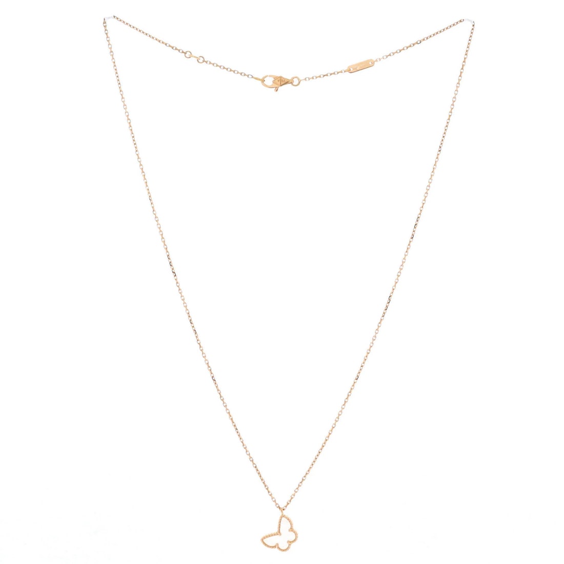 Gold Van Cleef & Arpels Sweet Alhambra Butterfly Pendant Necklace 18K Yellow - 3