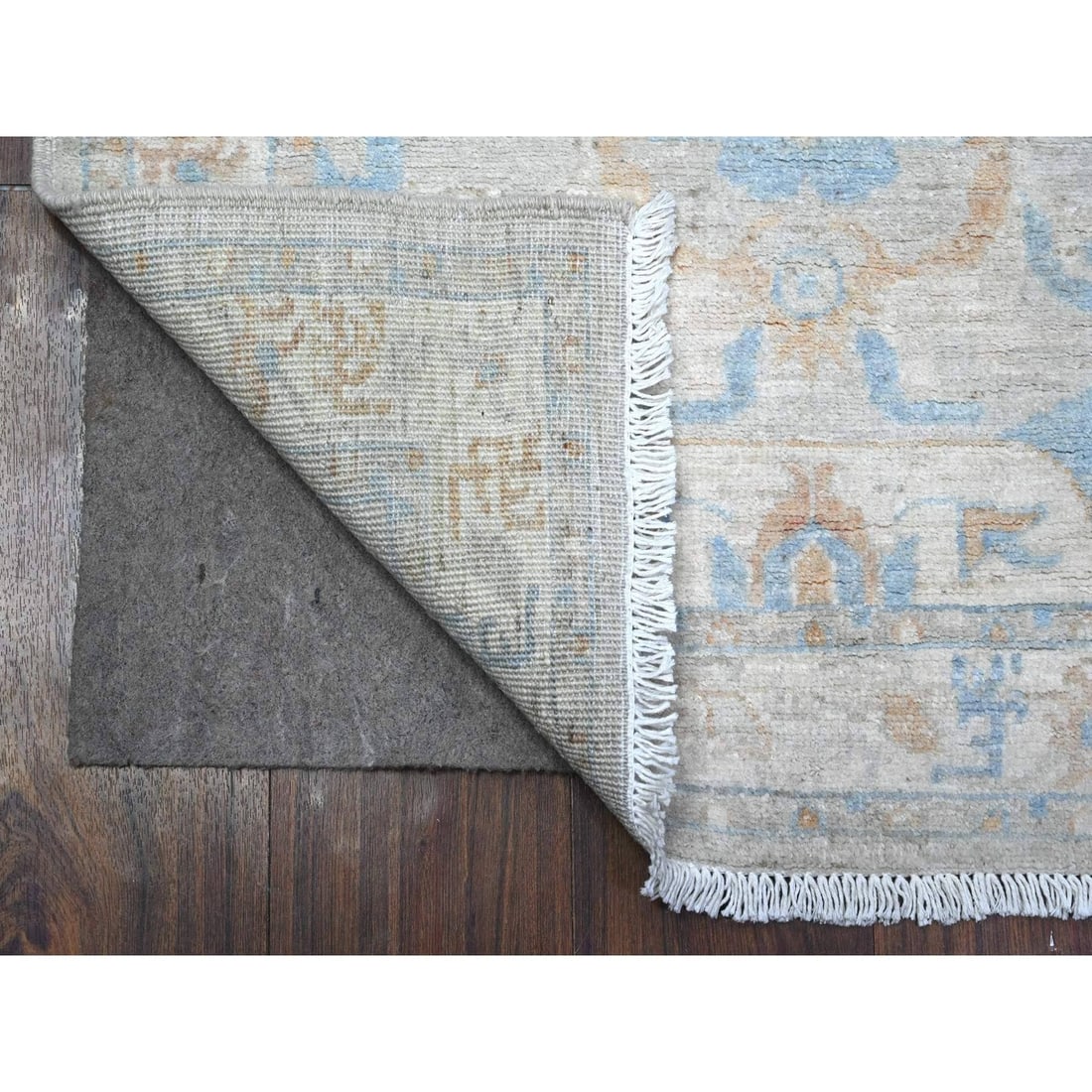 Rug 2'7"x9'6" Ice Cube Gray Fine Aryana Peshawar Runner Oriental - 2