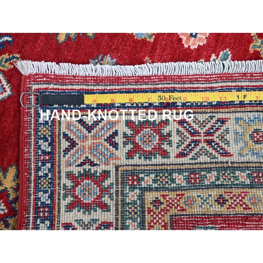 Rug 2'9"x16'5" Red Kazak with Tribal Design Soft Wool Hand Knotted Runner - 7