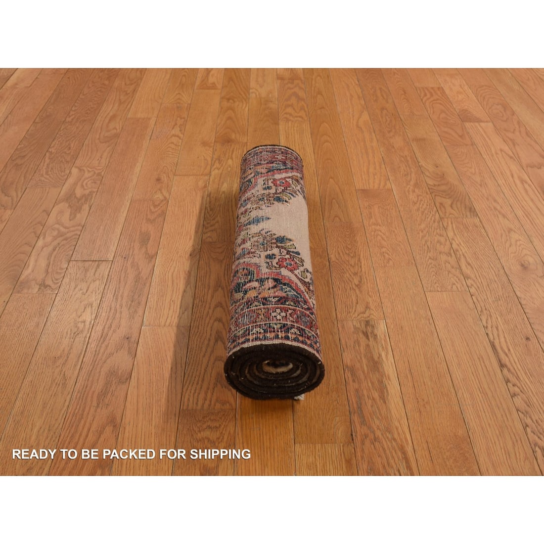 Rug 2'x4' Ivory Antique Sarouk Mat Hand Knotted Wool Open Field Medallion - 4