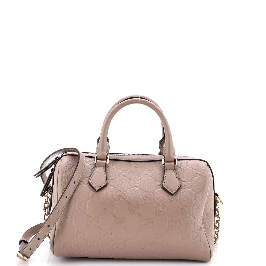 Medium Gucci Emblem Boston Bag GG Embossed Leather (1 of 5)