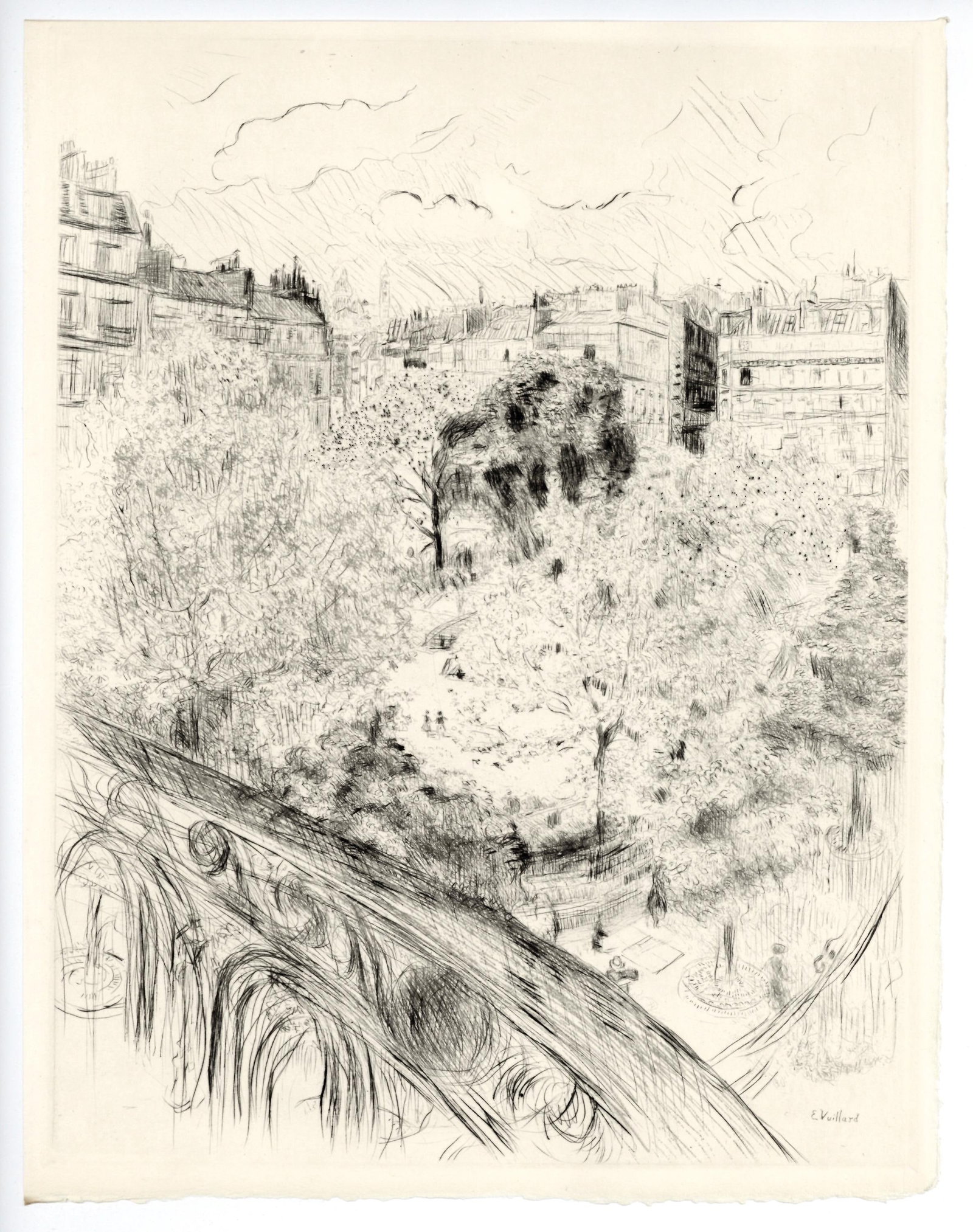 Etching - douard Vuillard - Le Square Vintimille - A La gloire Paris - 6