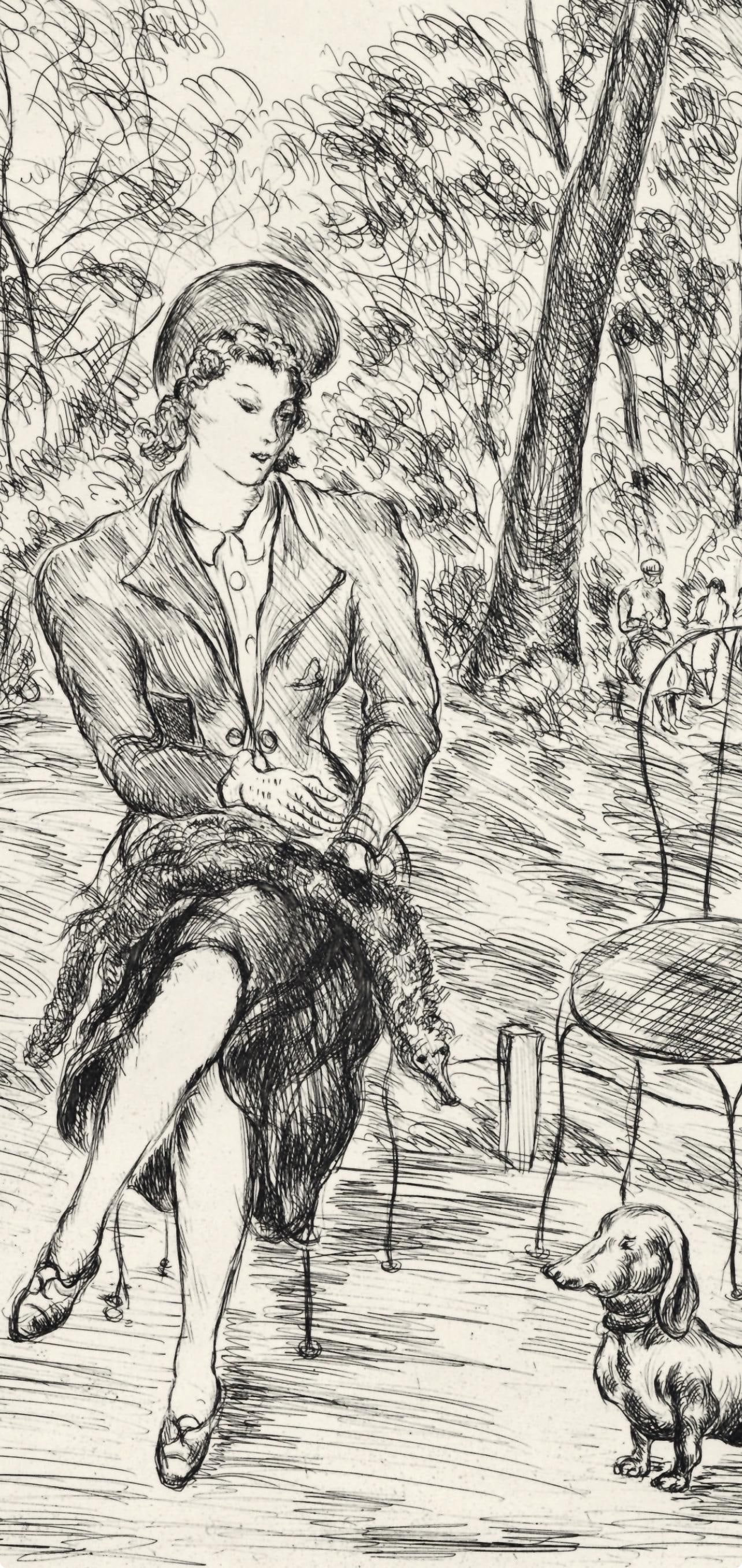 Etching - Luc-Albert Moreau - Jardins de Paris - A La gloire Paris - 2