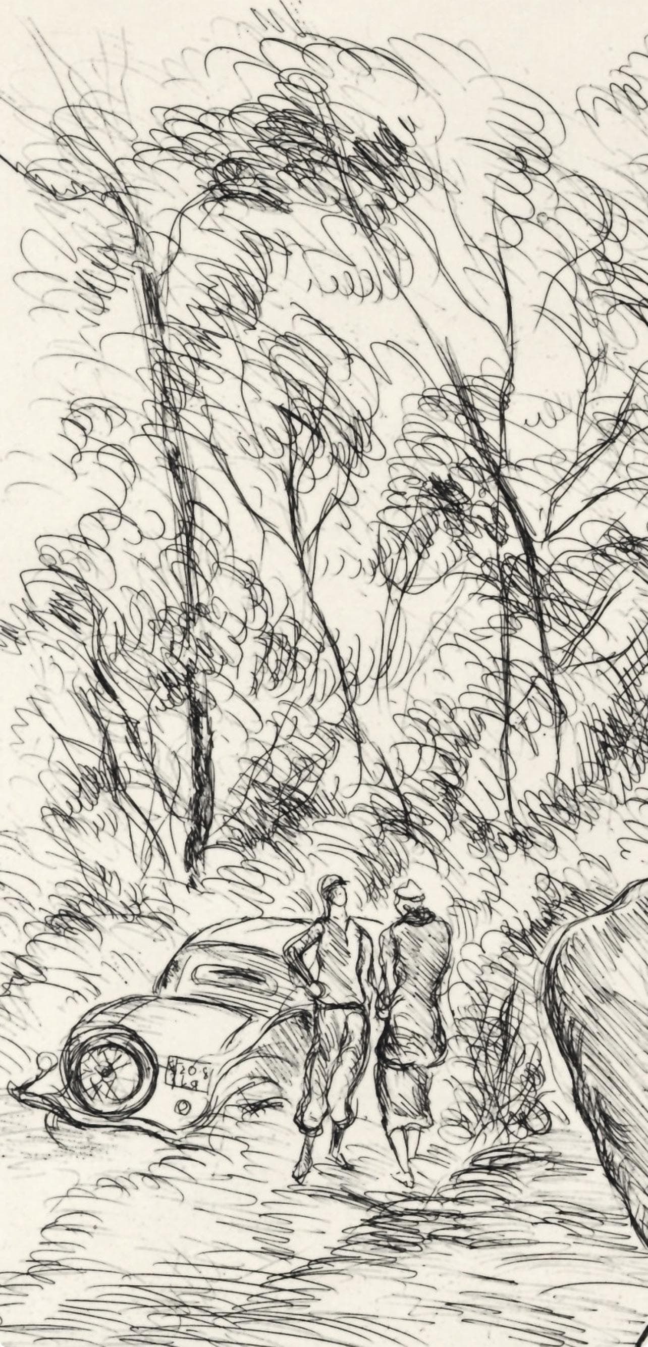 Etching - Luc-Albert Moreau - Jardins de Paris - A La gloire Paris - 3