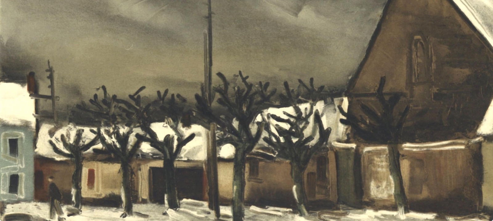 Lithograph - Maurice de Vlaminck - Les tilleuls sous la neige - Vlaminck - Signed - 2