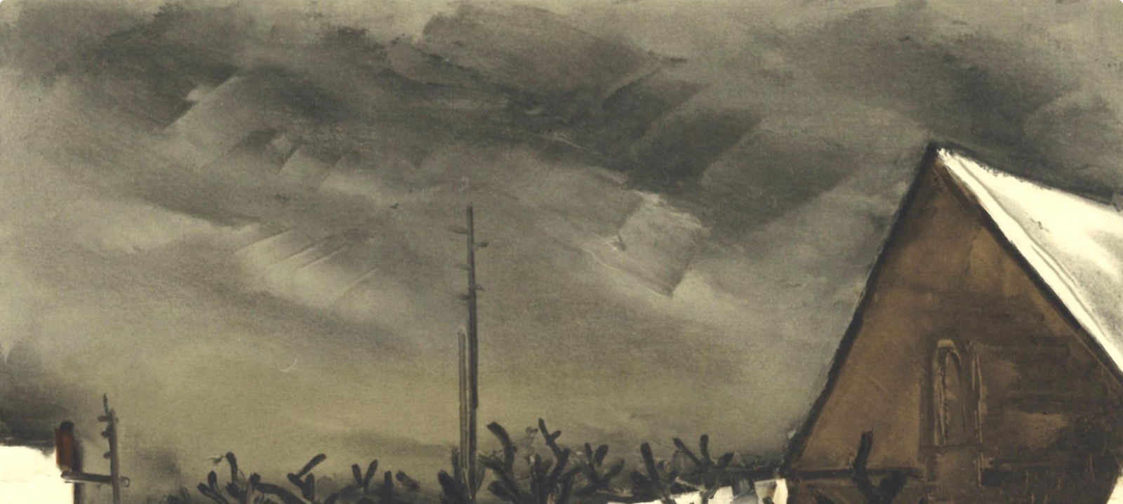 Lithograph - Maurice de Vlaminck - Les tilleuls sous la neige - Vlaminck - Signed - 3