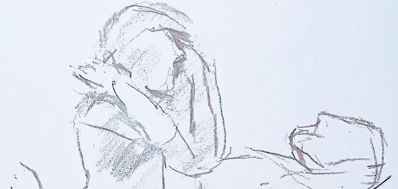 Lithograph - Oskar Kokoschka - Composition - Skizzenbuch der Italienischen Reise 1963 - 2