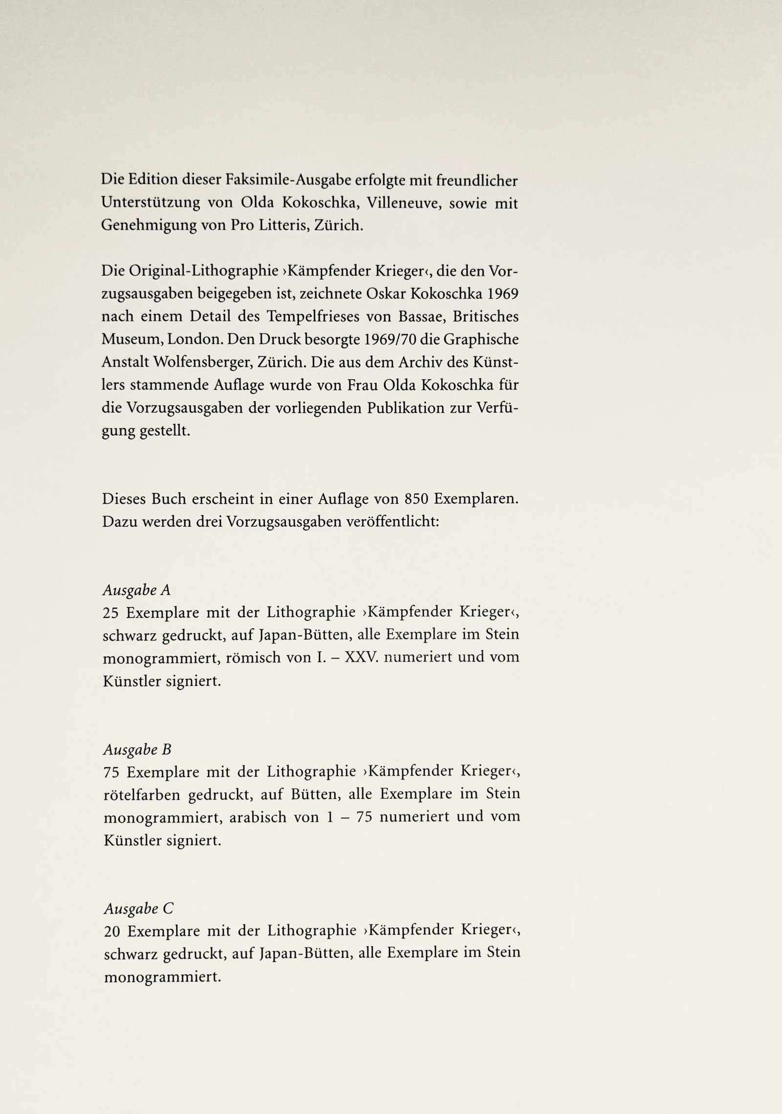 Lithograph - Oskar Kokoschka - Composition - Skizzenbuch der Italienischen Reise 1963 - 8