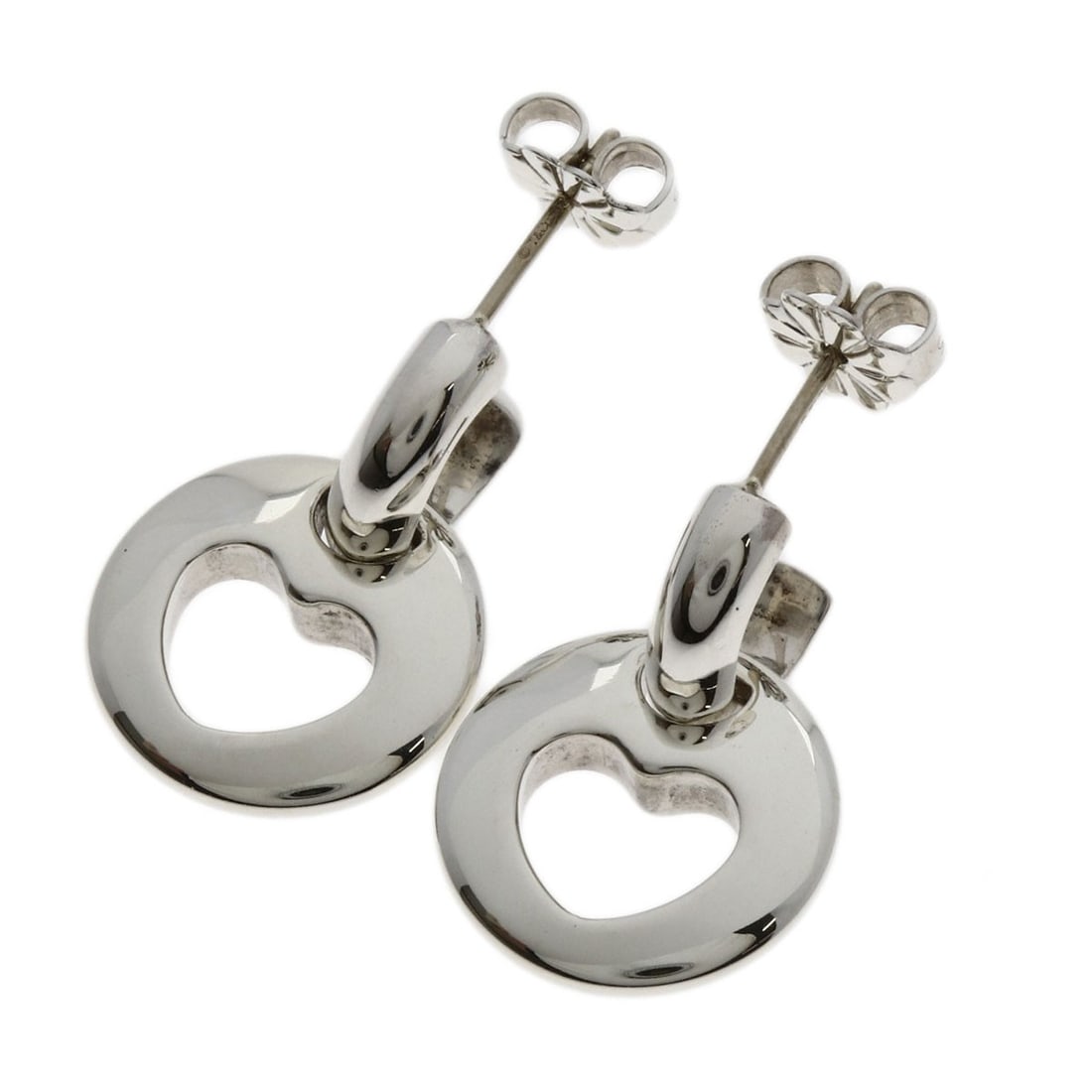 Silver TIFFANY&Co. Pierced Heart earring (1 of 10)