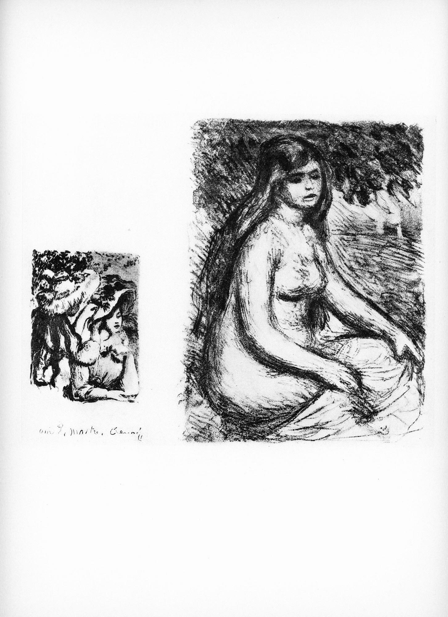 Lithograph - Pierre-Auguste Renoir - Le chapeau pingl et La baigneuse - Les Lithographies de Renoir - 5