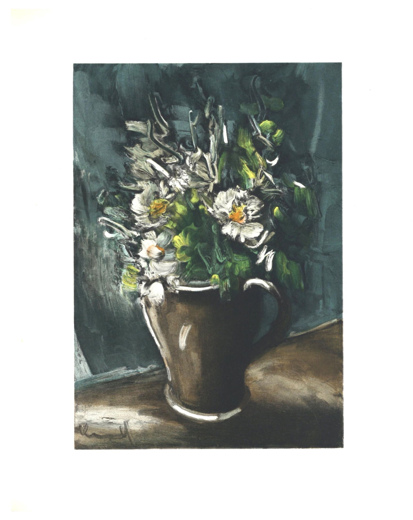 Lithograph - Maurice de Vlaminck - Les fleurs au pot de grs - Vlaminck - Signed - 5