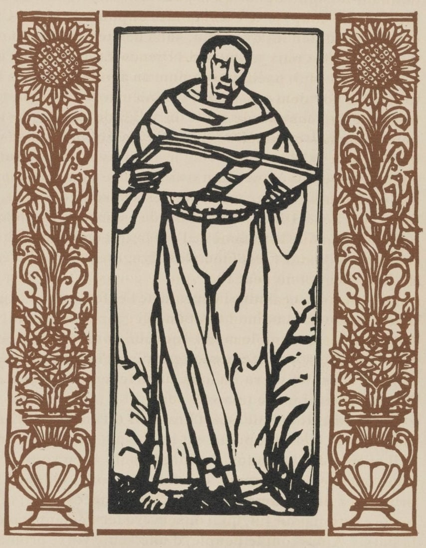 Woodcut - mile Bernard - Composition (Morane - No. 100) - Les Petites Fleurs de St. Franoise (1 of 9)