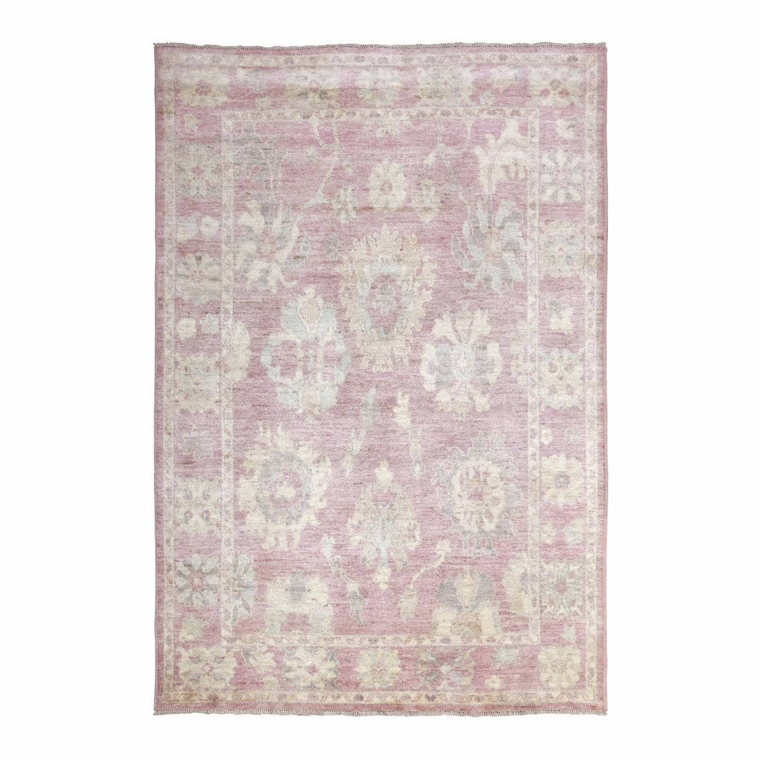 Rug 6'1"x8'8" Soft Wool Hand Knotted Coral Pink Angora Oushak Oriental: Rug 6'1"x8'8" Soft Wool Hand Knotted Coral Pink Angora Oushak Oriental This listing features Rug 6'1"x8'8" Soft Wool Hand Knotted Coral Pink Angora Oushak Oriental. Item specifics are provided below.