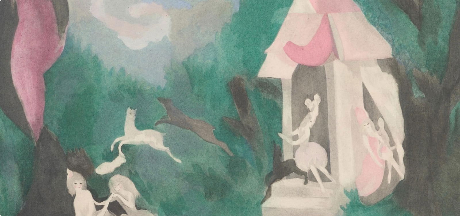 Lithograph - Marie Laurencin - Composition - Les Biches - 3