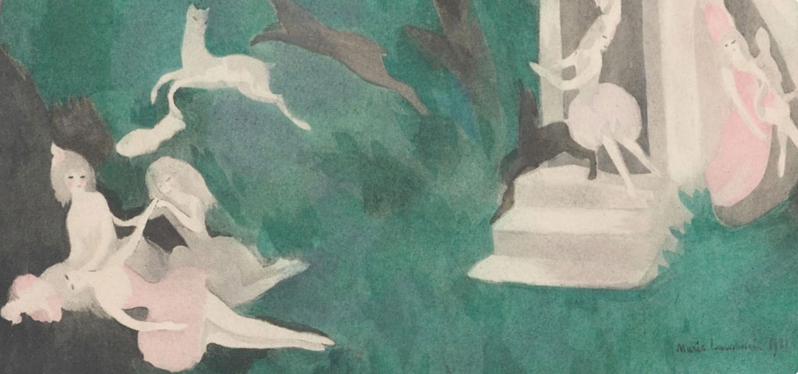 Lithograph - Marie Laurencin - Composition - Les Biches - 5