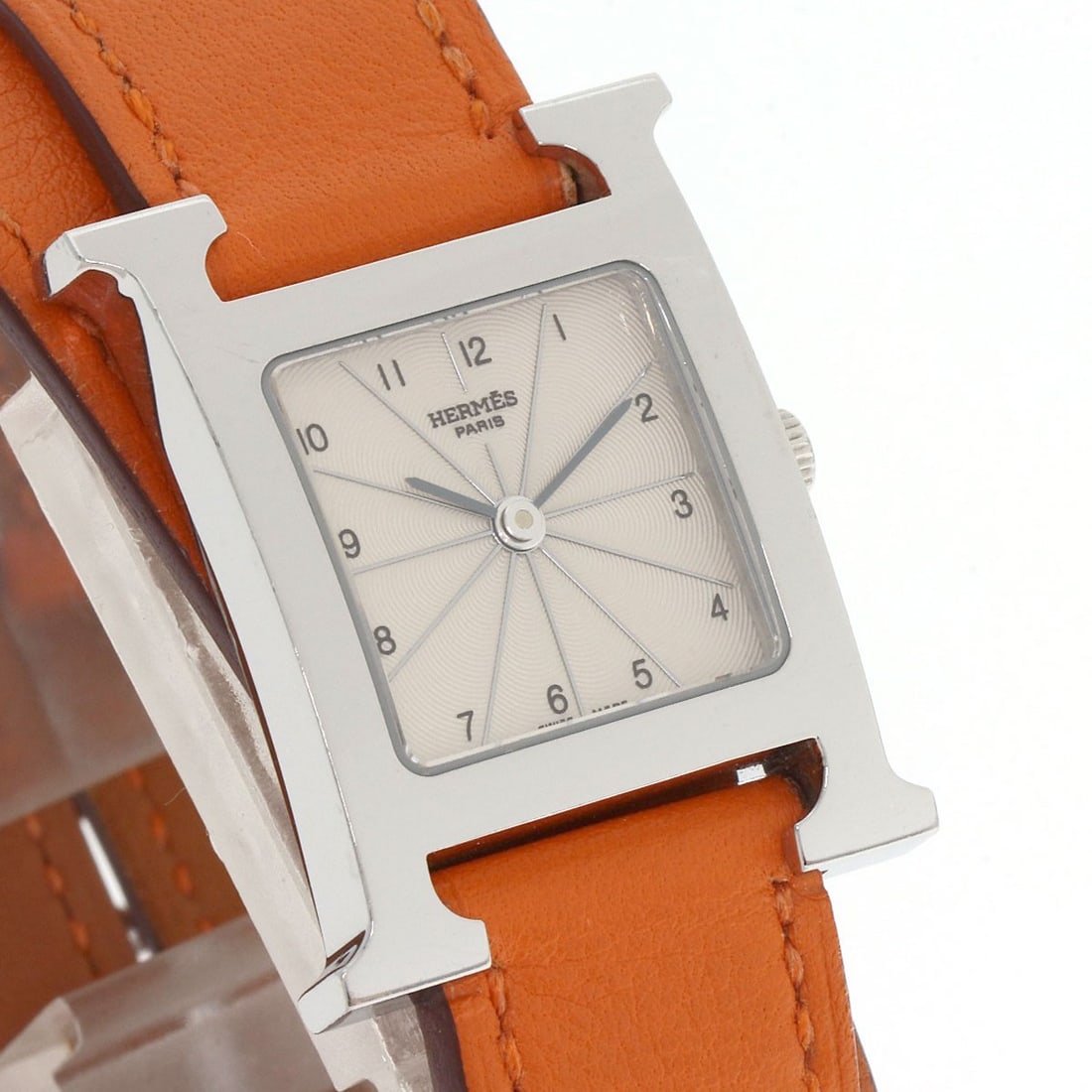 Leather HERMES H watch Deburuturu Watches HH1.210 Stainless Steel/ - 4