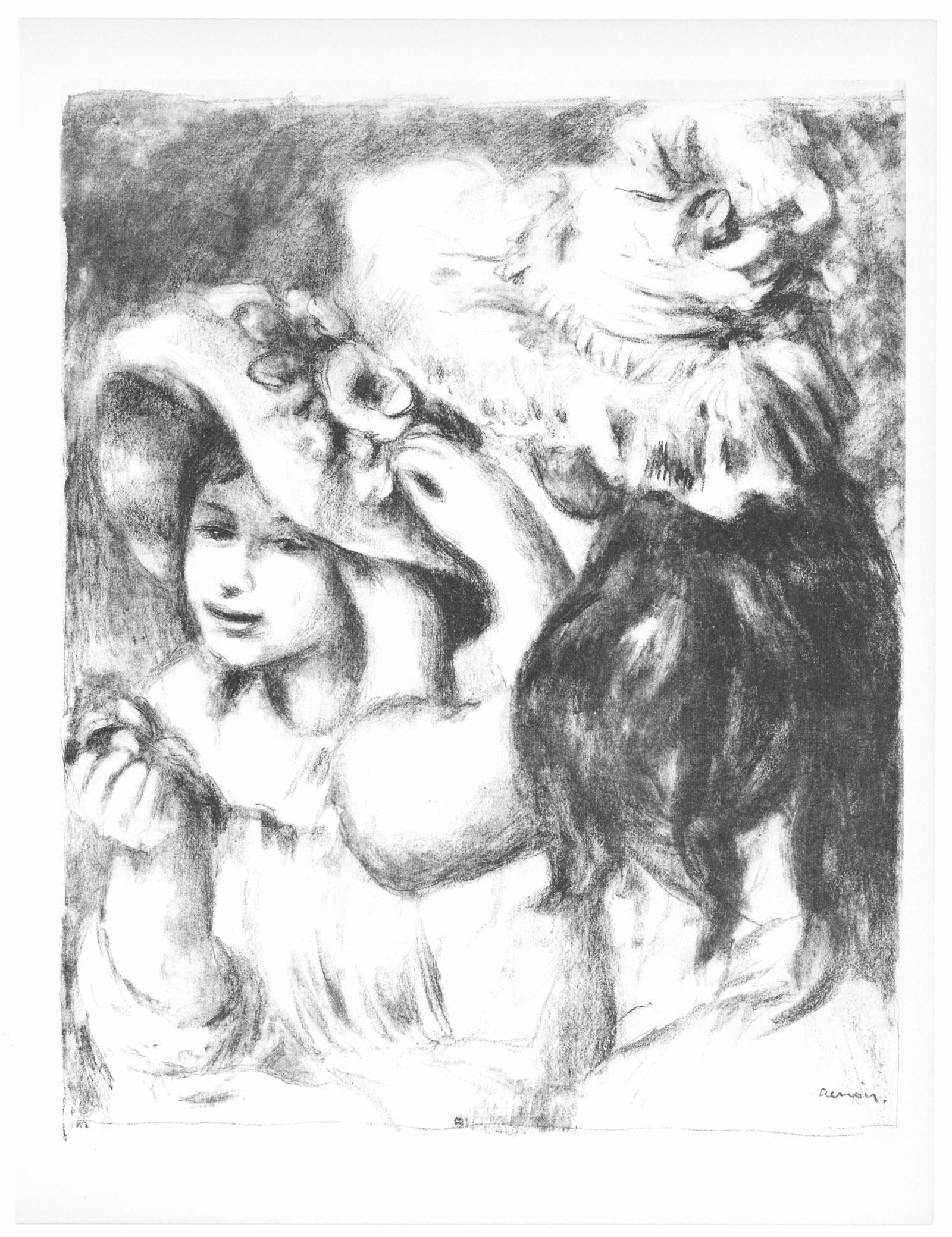 Lithograph - Pierre-Auguste Renoir - Le chapeau pingl - tat du noir - Les Lithographies de Renoir - 5