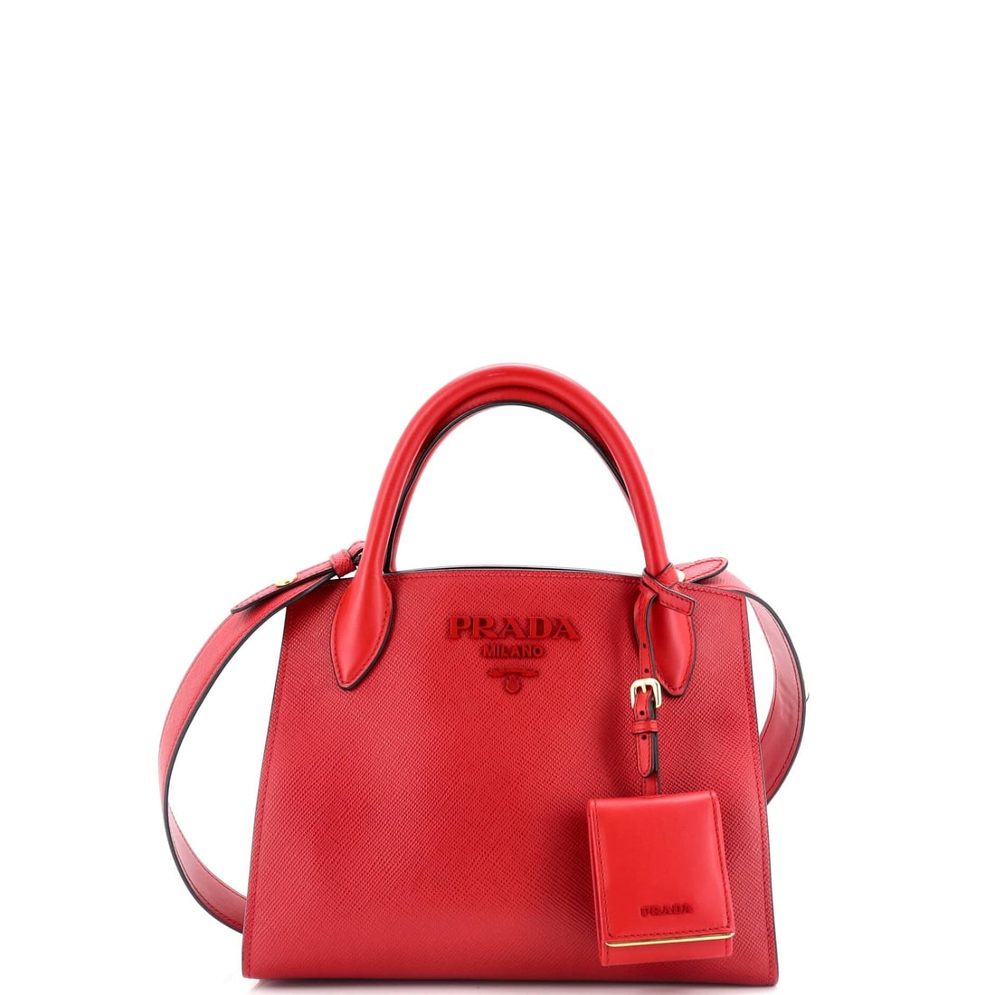 Small Prada Monochrome Tote Saffiano with City Calf (1 of 7)