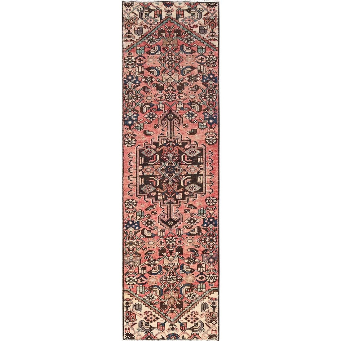 Runner 2'5"x8'6" Pink Vintage Zoroastrian Zero Pile Hand Knotted 100% Wool (1 of 7)