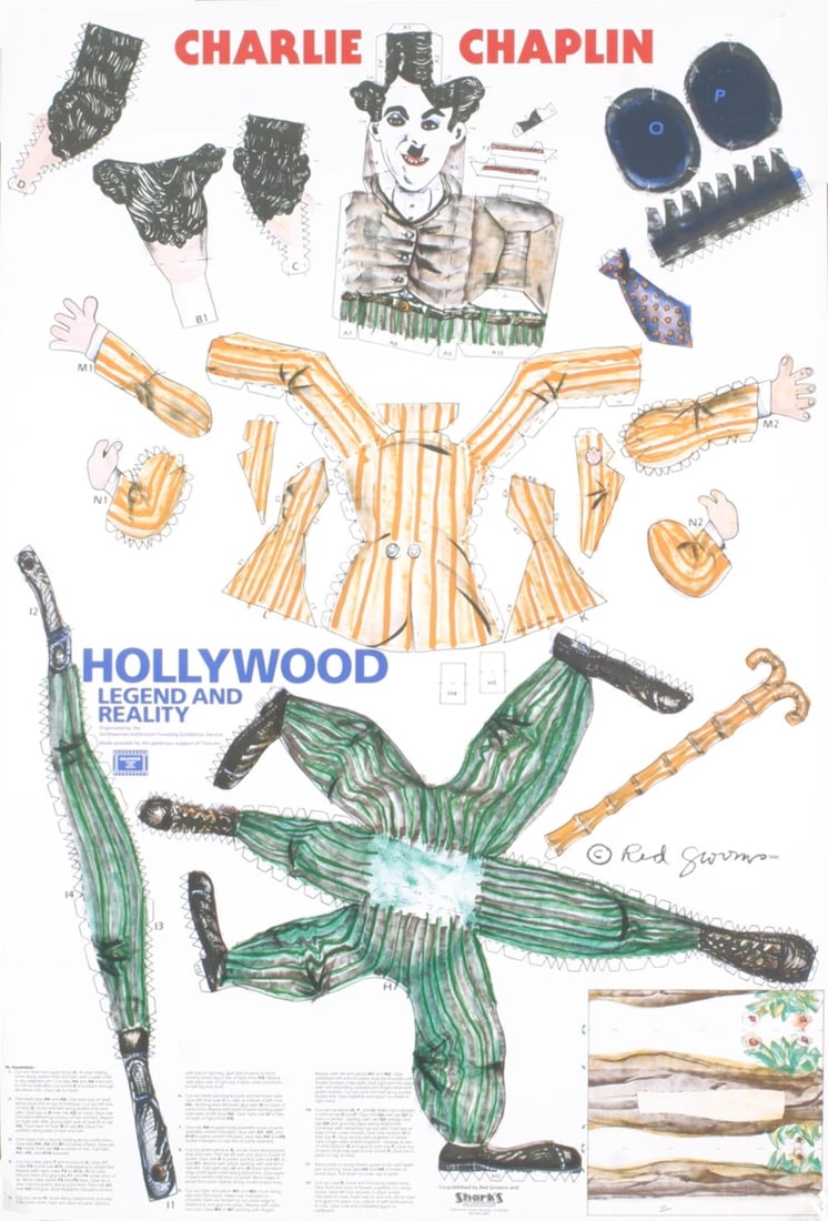 Yellow RED GROOMS Charlie Chaplin 39" x 26.25" Lithograph 1985 Pop Art Green: Yellow RED GROOMS Charlie Chaplin 39" x 26.25" Lithograph 1985 Pop Art Green This listing features Yellow RED GROOMS Charlie Chaplin 39" x 26.25" Lithograph 1985 Pop Art Green. Item specifics are prov