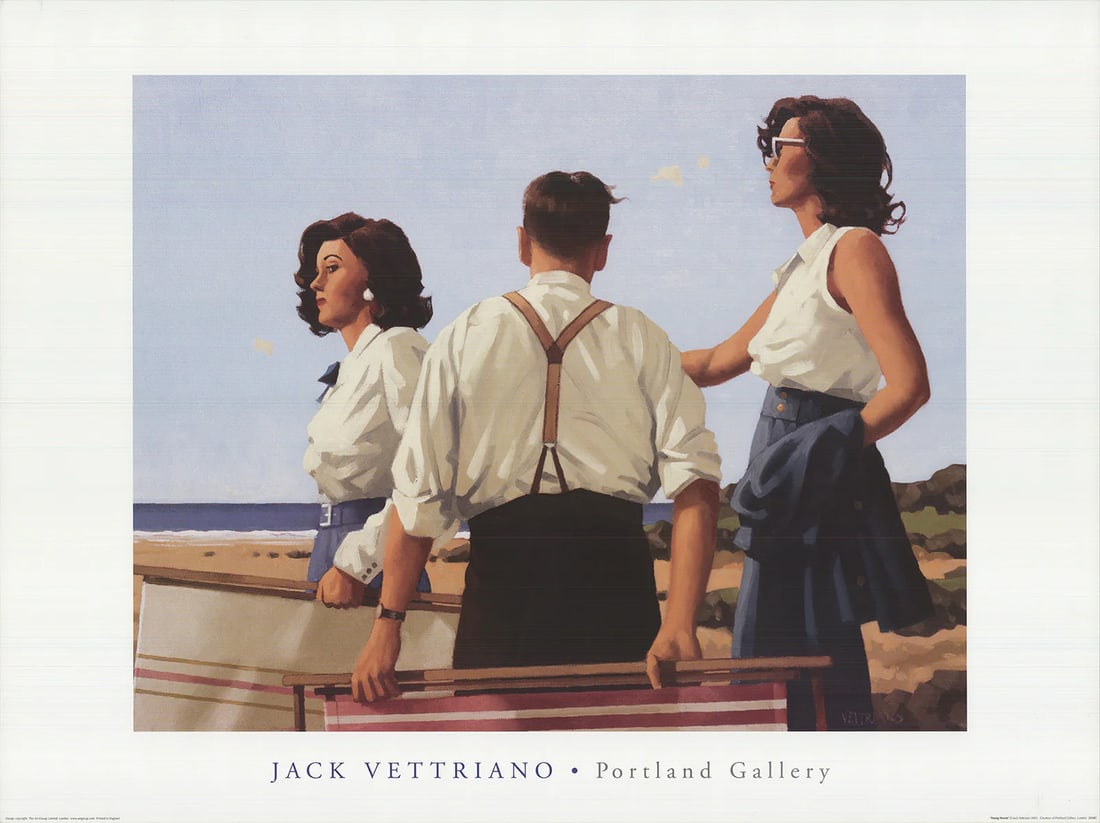 Contemporary JACK VETTRIANO Young Hearts 23.75" x 31.5" Offset Lithograph 2003 (1 of 4)