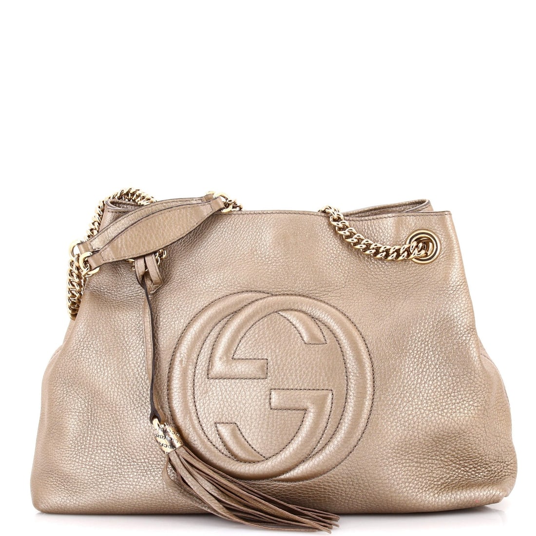 Medium Gucci Soho Chain Strap Shoulder Bag Leather (1 of 8)